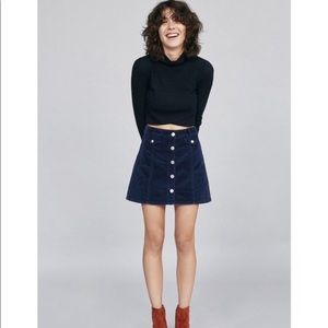 Urban Outfitters BDG Navy Button Down Corduroy Mini Skirt